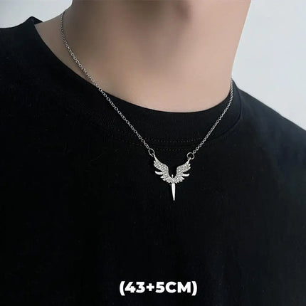 Hip Hop Zircon Star Double Layer Necklace For Men Women Trend Charm Titanium Steel Pendant Chain Unisex Jewelry Wholesale