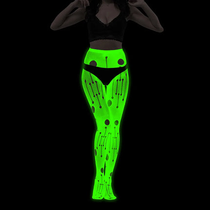 Glowing Green in the Dark Lingerie Women Sexy Erotic Underwear Stocking Porno Costumes Bodystocking Bobysuit Pantyhose