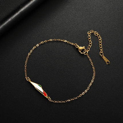 COOLTIME Palestine Map Charm Women Bracelets Stainless Steel Adjustable Double Layer Men Geography Bracelet jewelry Wholesale