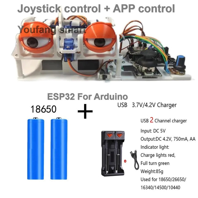 APP Control and Joystic Control SG90 Robotic Eye For Arduino Robot Eyes DIY Kit 3D Printing ESP32 Programmable Robot Starter Toy