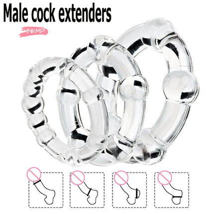 3Pcs/Set Silicone Cock Rings Set for Men Penis Enhancer Stronger Erection Delay Ejaculation Adult Sex Toys 18+
