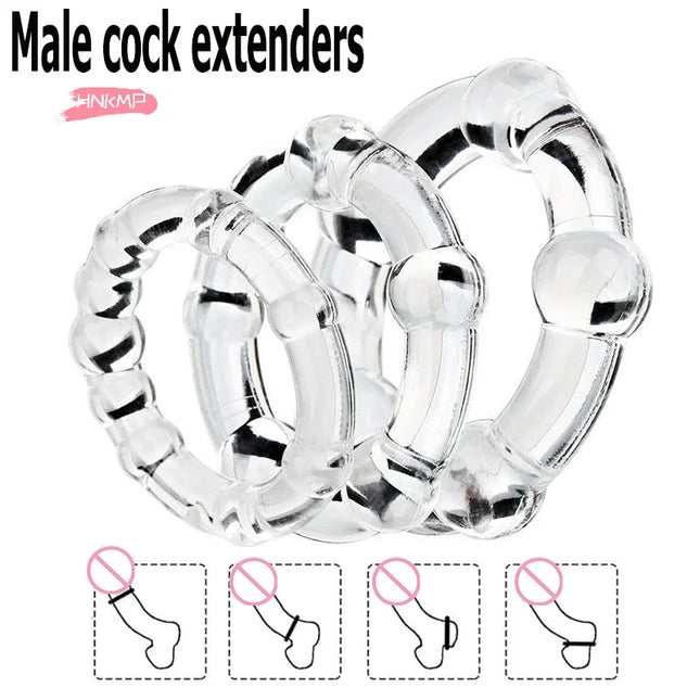 3Pcs/Set Silicone Cock Rings Set for Men Penis Enhancer Stronger Erection Delay Ejaculation Adult Sex Toys 18+