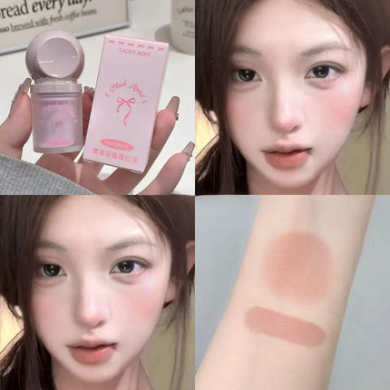 Liquid Blush Misty Lightweight Large Sponge Brush Head For Lips Cheeks Natural Korean Makeup Matte Long Lasting Low Saturation
