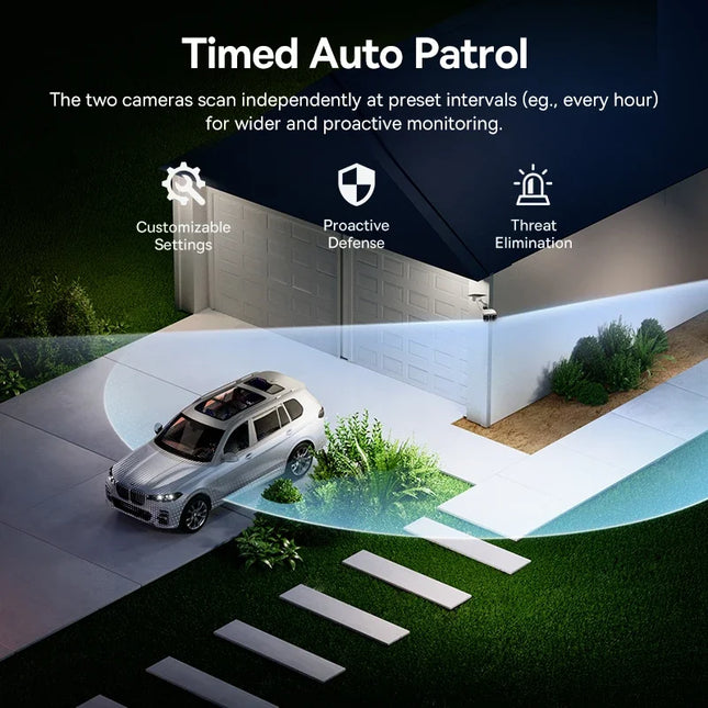 Baseus Security X1 Pro Outdoor Dual Camera Wireless 3K Camera Solar Panel Face Recognition Smart AI Tracking Security Camera