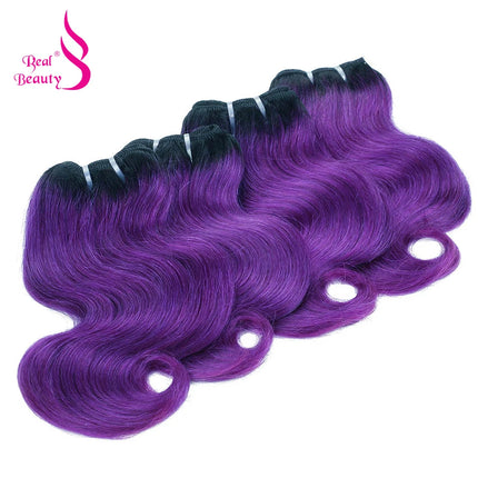 Ombre Body Wave Human Hair Bundles 8 Inch Remy Human Hair Extensions 50g 4pcs Bob Black Root Grey Pink Grey Blue Purple Hair