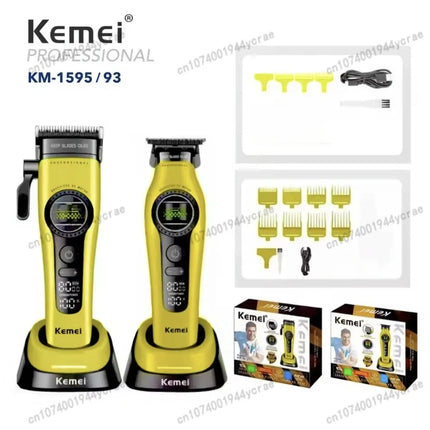 Kemei KM1593/1595 Is Equipped with An External Brushless Hair Clipper for Men's Professional Hair Clippers That Are Rechargeable
