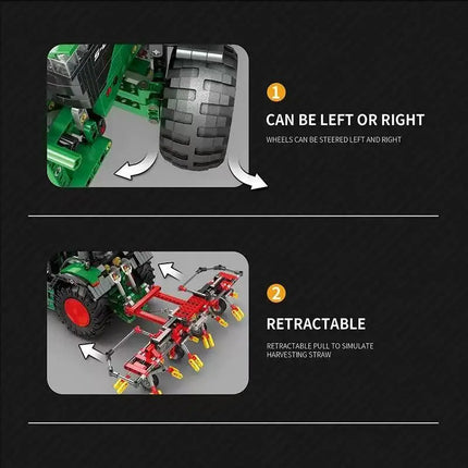 22015 Remote Control Building Blocks Engineering Vehicle Tractor Assembly Model Educational Toy Desktop Ornament Adult Gift