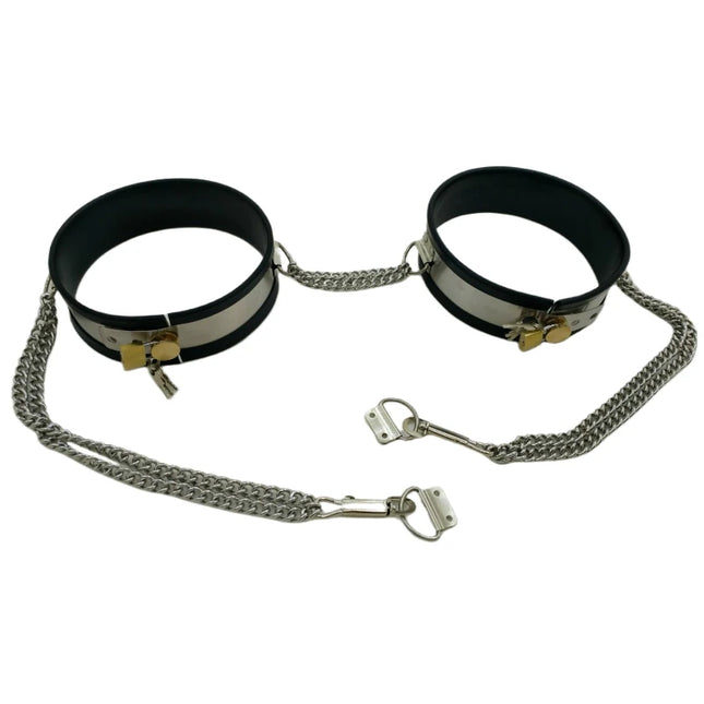 Male Chastity Belt Pants Thigh Ring Cuffs BDSM Bondage Stainless Steel Metal Chastity Device Gear Erotic Sex Toys For Adults