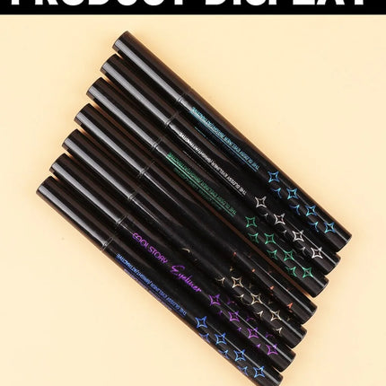 Waterproof Glitter Eyeliner Pen Eye Shadow Stick Long-Lasting Quickly Dry Diamond Shining 9-color Liquid Eyeliner Big Eye Makeup