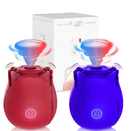 Rose Nipple Sucking Vibrator With 7 Intense Suction G-spot Clit Sucker Stimulator Sex Shop Machine Adult Toy Women Silicone