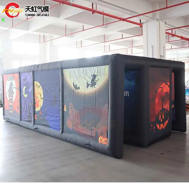 Fast Shipping 6x3m Custom Made Giant Inflatable Maze labyrinth Arena Halloween Haunt House Sport Game with Blower for Sale