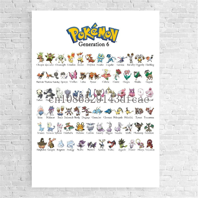 Japanese Anime Peripheral Pokemon Poster Decor Pikachu Charizard Wall Art Watercolor Canvas Painting Modern Room Decor Picture