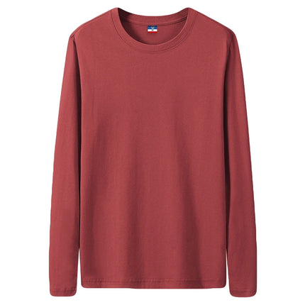 Long Sleeves T-Shirts Men Tee Tops Male Cotton Plain Tshirts Pullovers Plus Size 4XL 5XL Undershirts Man Clothing Autumn Spring