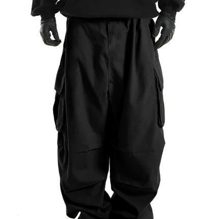 plus Size Men's Workwear Wide Leg Pants Loose Street Style Trendy Cargo Trousers