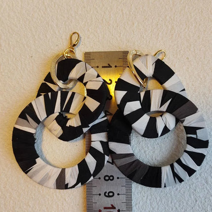 Original Design Handmade Custom Silk Earrings Exaggerated Large Hoops Fashionable Minimalist Women's Large Loop Earrings