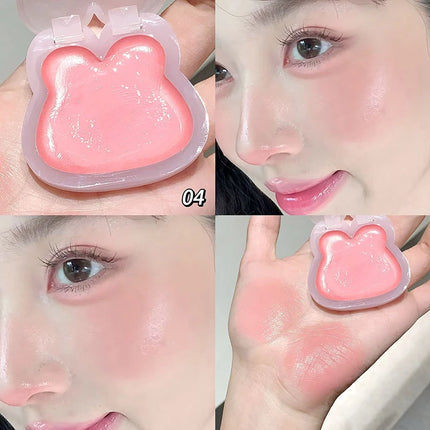 Water Gloss Cheek Cream Monochrome Blush Paste Mud Purple Orange Tint Brighten Lips Cheek Contour Rouge Waterproof Makeup Blush