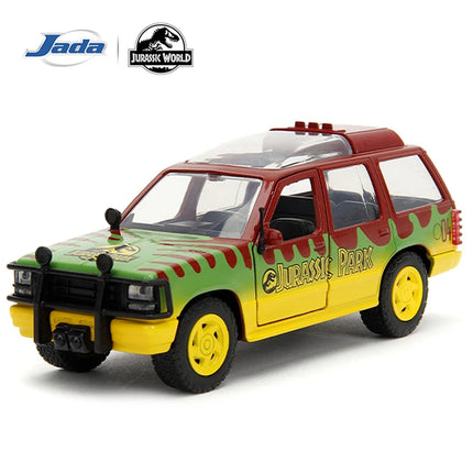 JADA Toys Diecast Model Car 1:32 Scale Collection Jurassic Park 1993 Ford Explorer Tour Vehicle Hollywood Rides