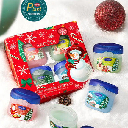 Christmas Gift Set Hand Cream and Lip Balm Set Ultra Wrinkles Nourishing Moisturizing Nonsticky Gentle Skincare for All Skin Use