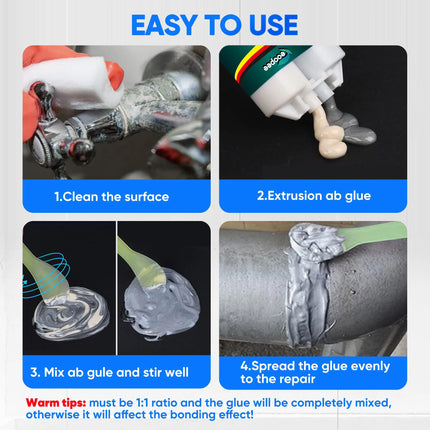 Strong AB Casting Adhesive - High Temperature Resistant Metal & Plastic Repair Glue, Industrial Strength Epoxy for Casting, Weld
