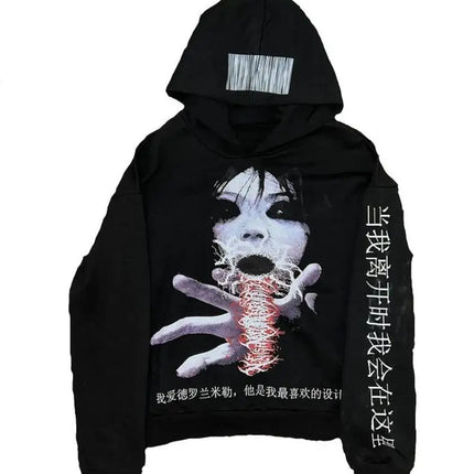 2025 American retro personalized hoodie trendy sports sweatshirt Y2K letter pattern printed hooded sweatshirt street wear