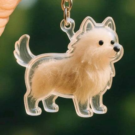 Transparent Acrylic Keychain Cat Hair Storage Capsule Animal Shaped Handmade Rabbit Hair Storage Box Portable Cute