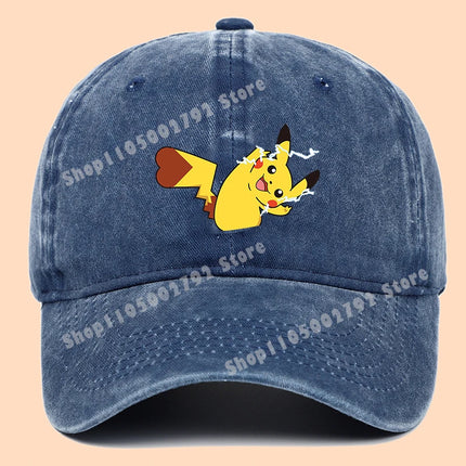 Pokemon Baseball Caps Pikachu Kawaii Anime Figures Sunshade Hats Summer Outdoor Parent-Child Sunhat Trendy Duck Tongue Cap Gift