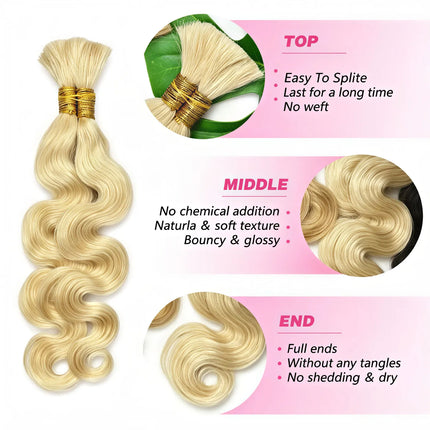 Human Braiding Hair Body Wave Bulk Human Hair 100g No Weft Human Hair Bundles For Boho Braids Brazilian Human Hair Extensions