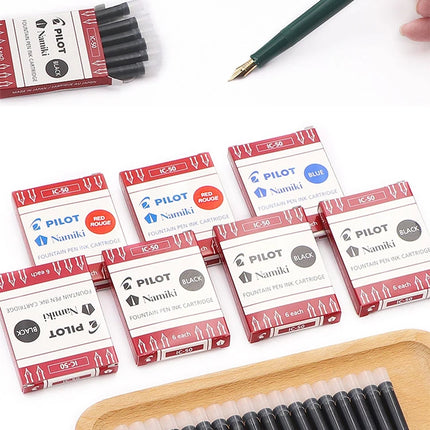 6pcs/box Japan PILOT Fountain Pen Ink Bag Original IC50 for 78G/smiley Face Pen Replacement Core Non Carbon Ink Supplies