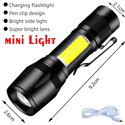 High Strong Power Led Flashlights Bright Tactical Torch with Display Light Rechargeable Camping Fishing Emergency Zoom Lantern