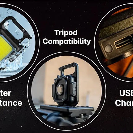 Flashlight Mini Keychain Light Work Light Rechargeable Lamp Super Bright Portable Lanterns LED Sensor Headlamp Fishing Camping