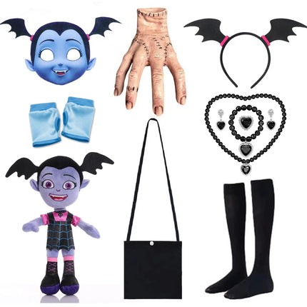 Vampirina Cosplay Dress Girl Kids Princess Charms Dress Up Christmas Vampire Halloween Costume Children Carnival Party