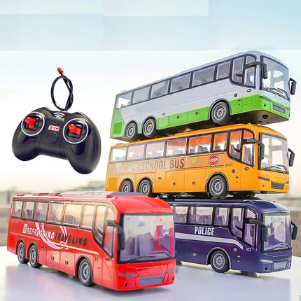 Rc Bus Electric Remote Control Car with Light Tour Bus School City Model 27Mhz Radio Controlled Machine Toys For Boys Kids