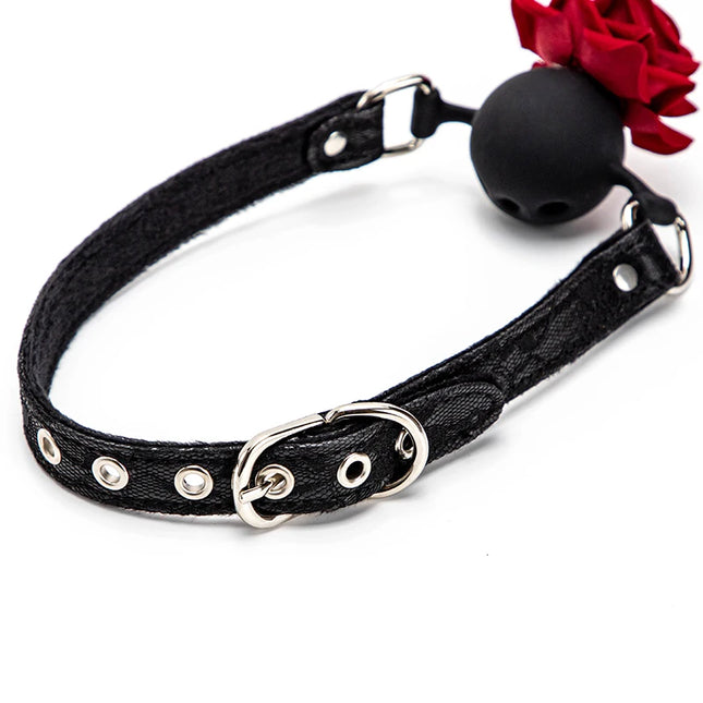 5 Colors Rose Mouth Gag Sexy Retro Lace Pattern Bondage BDSM Mouth Ball Dog Slave Flirting Adult Games Sex Toys For Women Couple