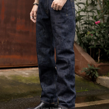 Red Tornado 12.5oz Slim Straight Fit Selvedge Denim Jeans WWII Era Inspired Classic Men's Five Pocket Pants