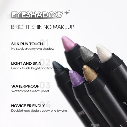 Golden Brown Pearlescent Eyeshadow Eyeliner Pencil Glitter Eye Shadow Makeup Pigment Silkworm Eyeshadow Pen
