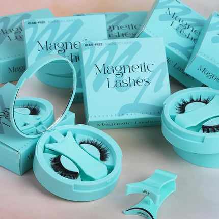 NEW Reusable Magnetic False Eyelashes With Magnetic Tweezers Natural Curly Fluffy Non Glue False Eyelashes Face Makeup Tool