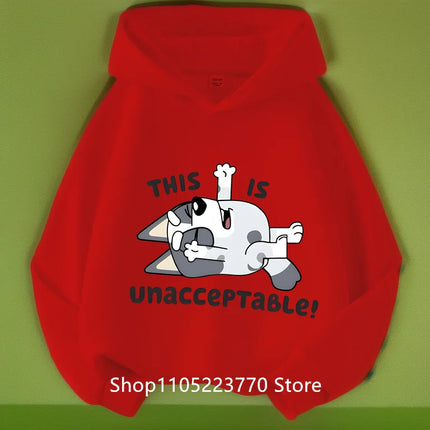 2025 Toddler Bluey Hoodie Rib Cuffs Winter Cartoon Anime Print Cozy Sweatshirt Boys Girls