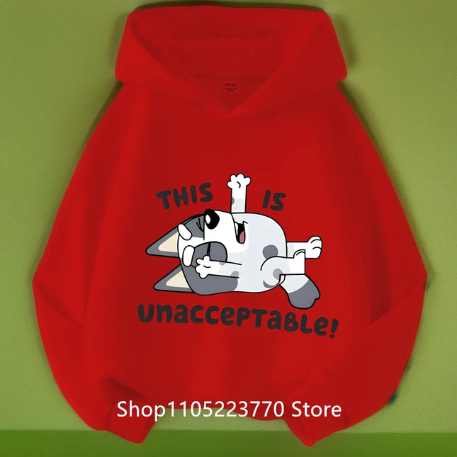 2025 Toddler Bluey Hoodie Rib Cuffs Winter Cartoon Anime Print Cozy Sweatshirt Boys Girls