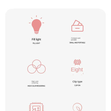Ring Light Phone Selfie Stick LED Clip-on Rechargeable Round Lamp Live Stream for Smartphone Laptop IPad IPone