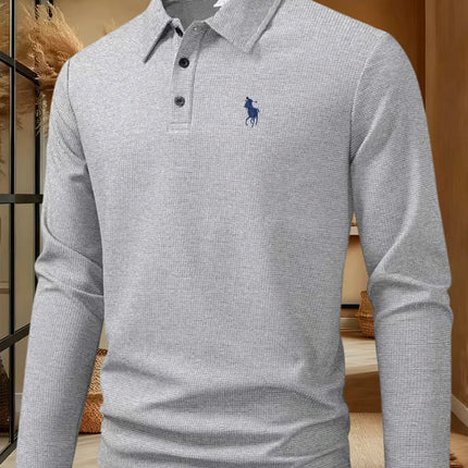 High-end Brand Polo Shirt, Long-Sleeved, Men's Clothing, Exquisite Embroidery, 2025 Autumn and Winter T-Shirt, Comfortable Casual Top