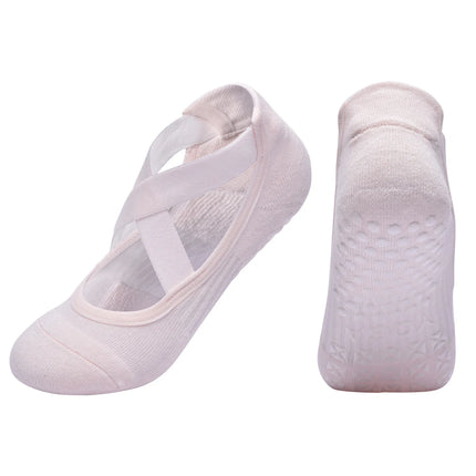 Women Non-Slip Yoga Socks Silicone Indoor Cotton Bandage Backless Pilates Fitness Sock Ladies Ballet Dance Sports Grippers Socks
