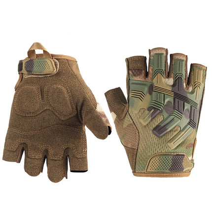 Outdoor tactical half-finger gloves rock climbing sports motorcycle riding protection labor protection work tool gloves men