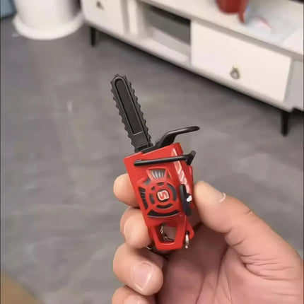 Mini Chainsaw Keychain Stress Relief Toy for Keys Backpack Bag Realistic Chainsaw Toy Funny Gadget Chainsaw Key Ring Gift