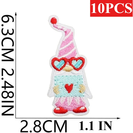 10PCS Wholesale Pink Car Shape Embroidery Pink Love Style Patches DIY Cloth for Hats/T-shirt/Jeans Girls Kids Valentine Iron on