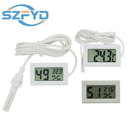 Thermometer Sensor Hygrometer Gauge Refrigerator Aquarium Monitoring Display Humidity Detector Mini Convenient Digital LCD