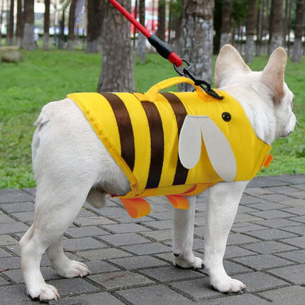 Cat Life Vest Little Bee Pet Dog Life Jacket Soft Adjustable Dog Swimming Clothes Breathable Summer Swimwear Clothes Outdoor