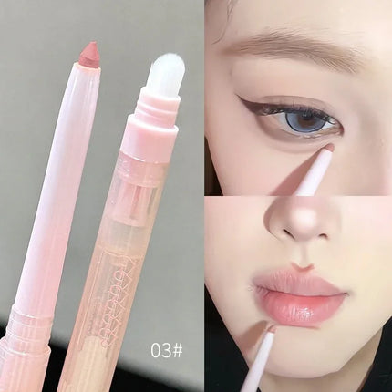 Double Headed Lip Liner Pencil Waterproof Matte Lipstick Contour Makeup Peach Pink Multi-purpose Lipliner Pencil Lips Cosmetic