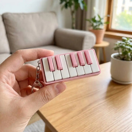 3D Printed Piano Stress Clicker Keychain Novelty 12-key Press Piano Keyboard Clicker Plastic Click Sound Effect