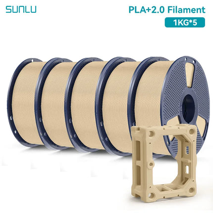 SUNLU 5KG PLA Plus 2.0 3D Printer Filament 1.75mm 1000g Spool (2.2lbs) Neatly Arranged No Knot Filament Fit Most FDM Printer