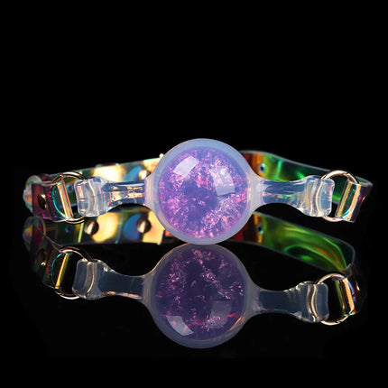 Silicone Mouth Gag Built-in Crystal Glass Ball Erotic Sex Toys Gag Ball Couple Adult Game Open Mouth Gag Ball Bdsm Bondage